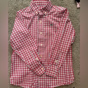 Vineyard Vines Red and White Plaid Kids Shirt